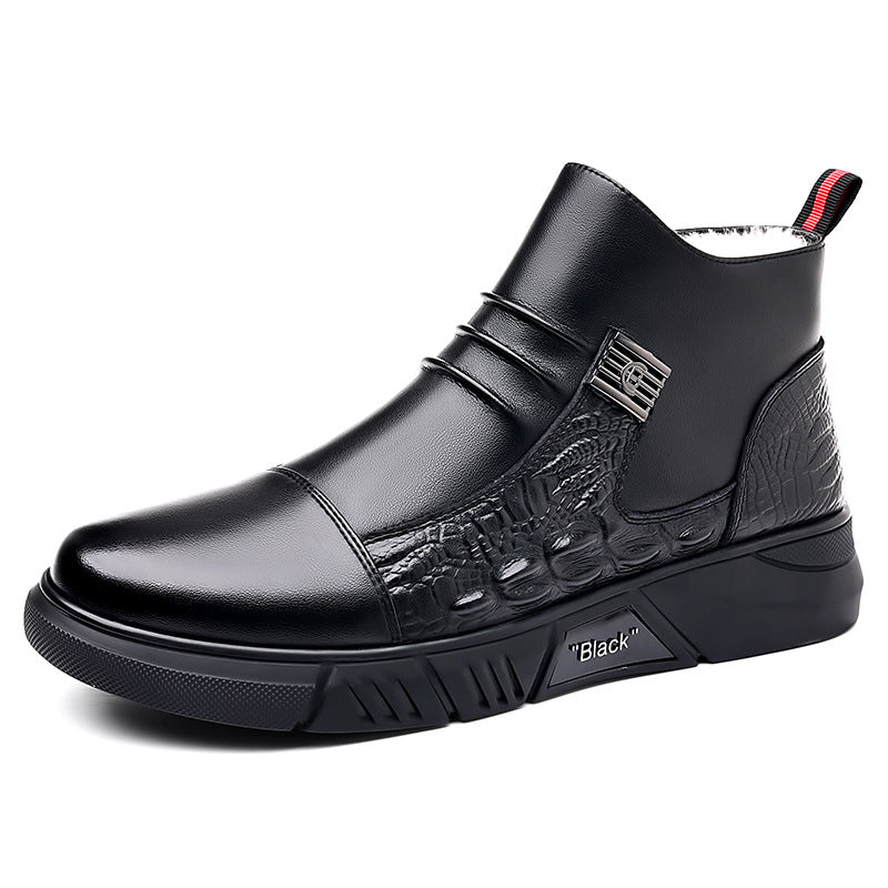 Botas de cuero para hombre, estilo Martin/Chelsea de moda, estilo británico