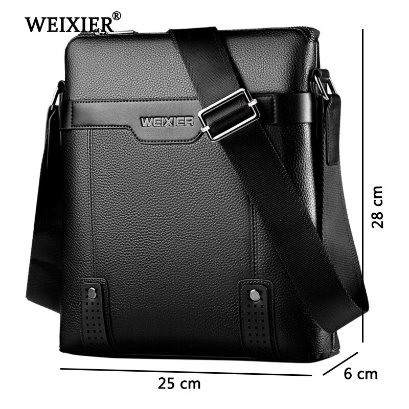 Bolso bandolera de piel sintética para hombre, estilo informal