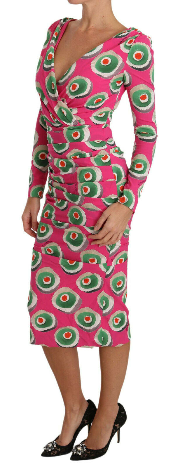 Dolce & Gabbana Pink Silk Cup Cake Sheath Stretch Dress