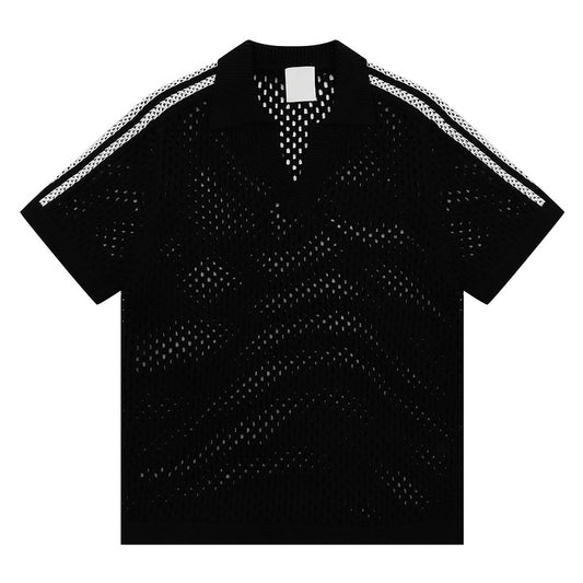 Camiseta de manga corta para hombre, holgada, informal, con cuello polo y media manga