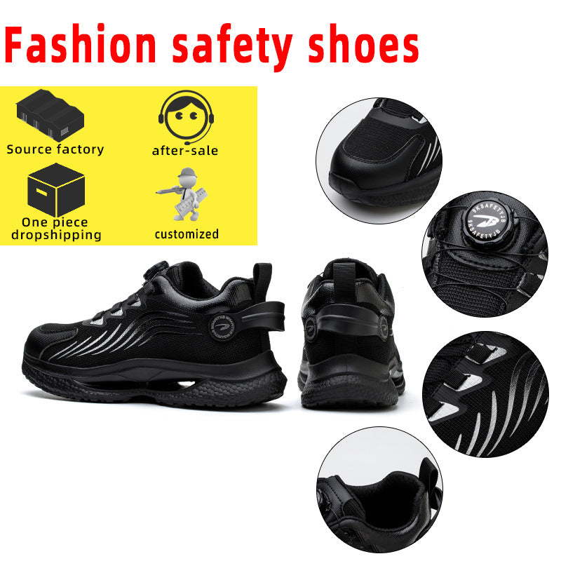 Zapatillas de seguridad con punta de acero, antideslizantes, resistentes al desgaste