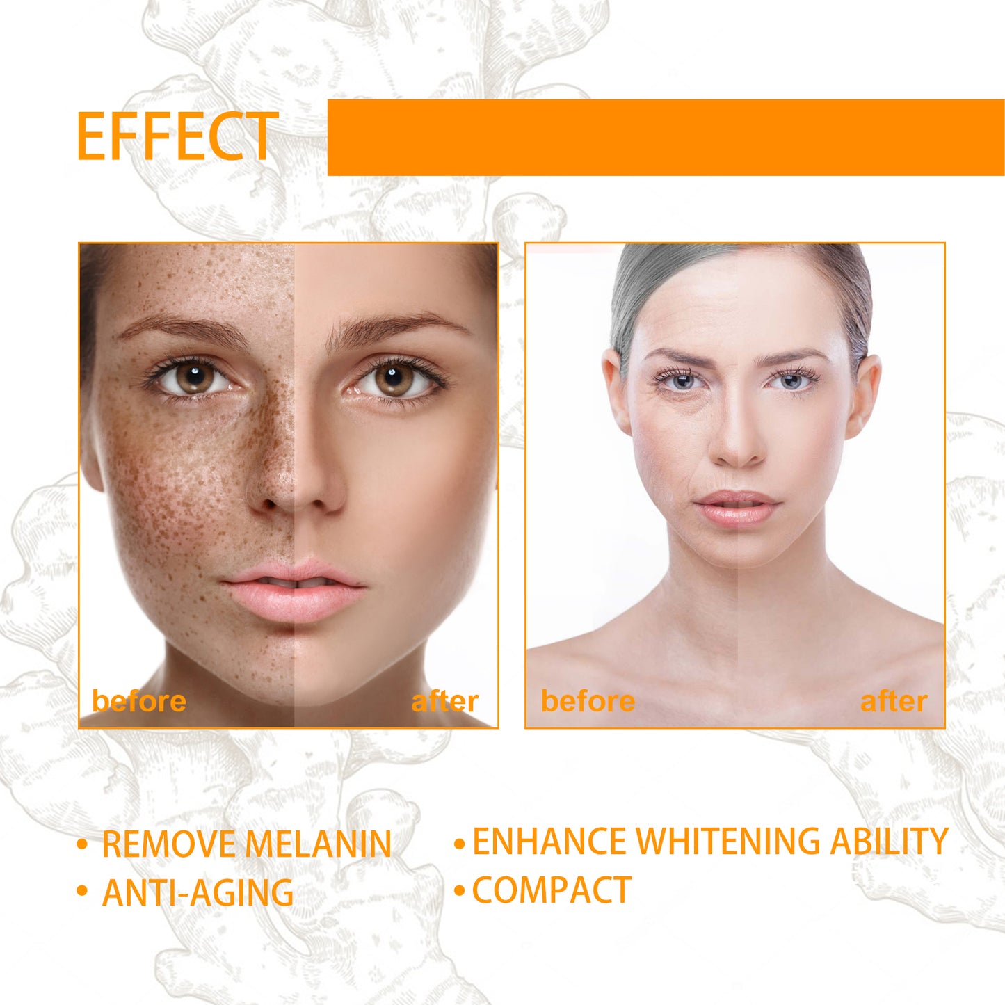Aceite esencial de cúrcuma Reafirmante de la piel Cuidado de la piel Cuidado suave Aceite esencial facial hidratante