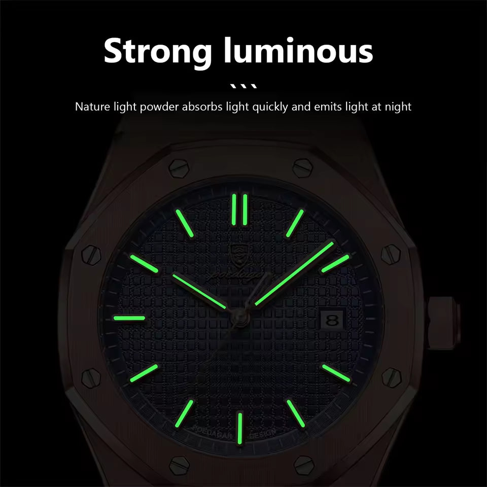 Reloj de lujo luminoso y resistente al agua para hombre