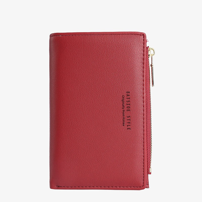 Cartera ultrafina, con cremallera lateral