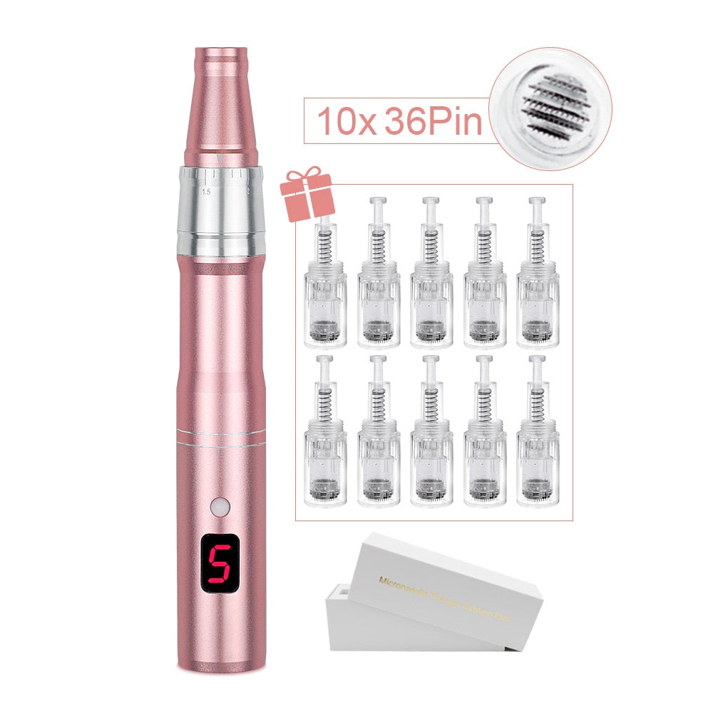 Máquina profesional de microagujas con cartucho, inalámbrica, para Derma MTS Pen, kit de belleza para el cuidado de la piel.