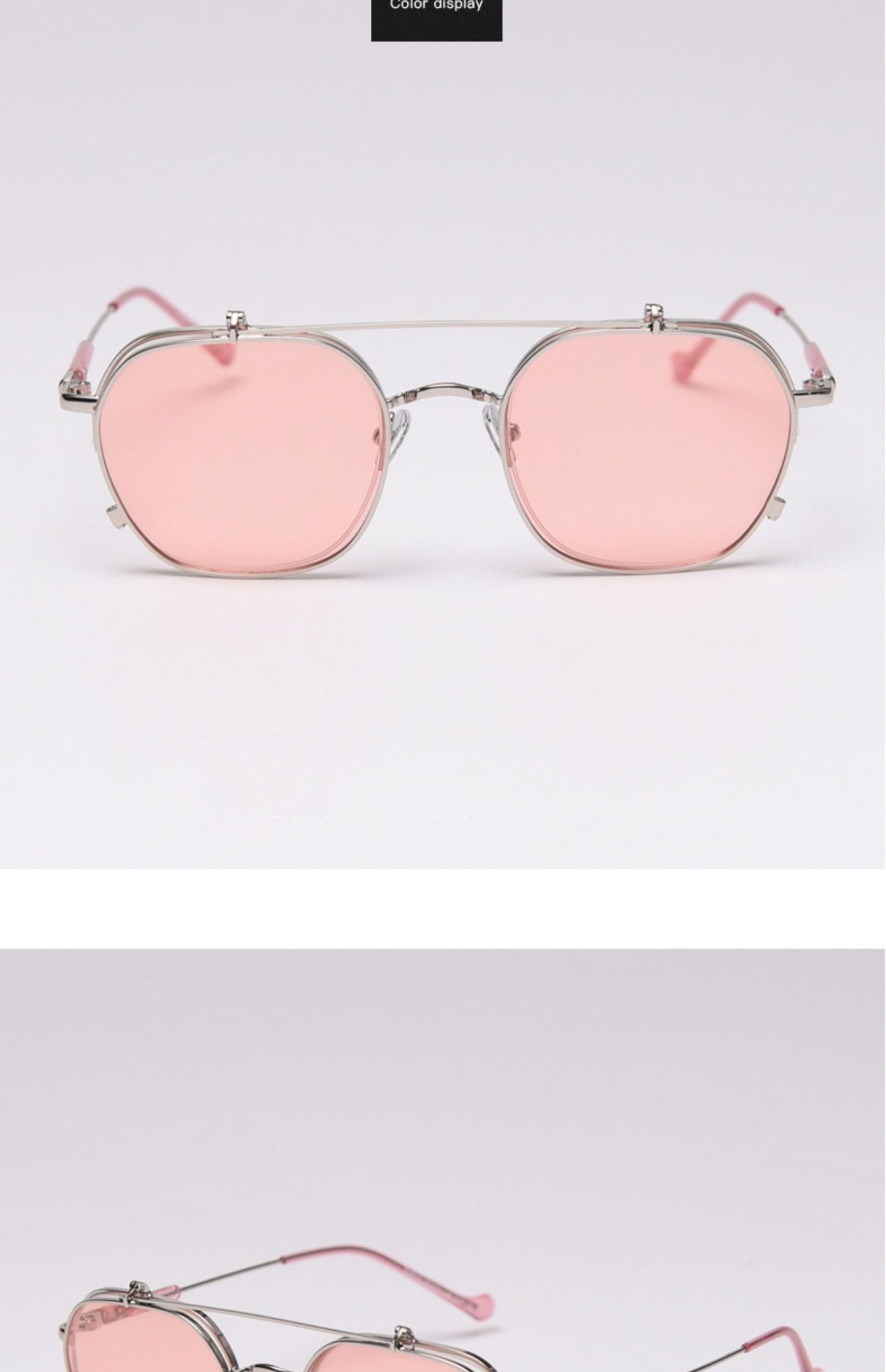 Gafas de sol abatibles con protección solar, gafas de sol polarizadas de media montura para mujer