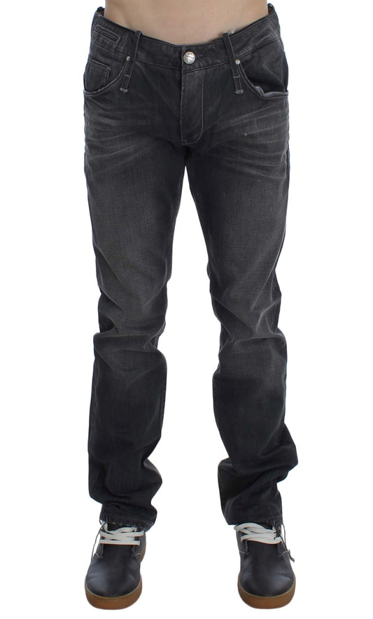 Acht Gray Cotton Regular Low Fit Jeans