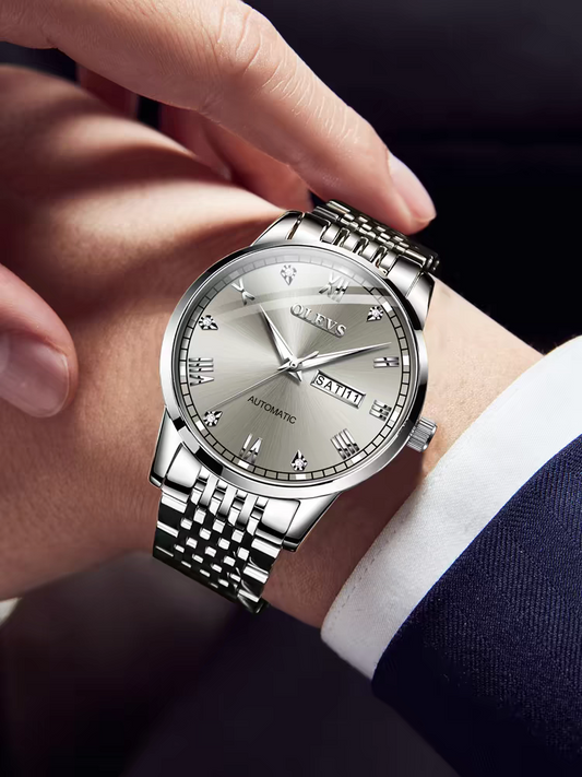 Reloj para hombre, automático, de cuerda simple, resistente al agua