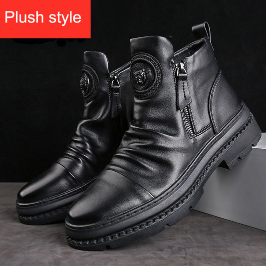 Men's versatile zipper shoes Korean version