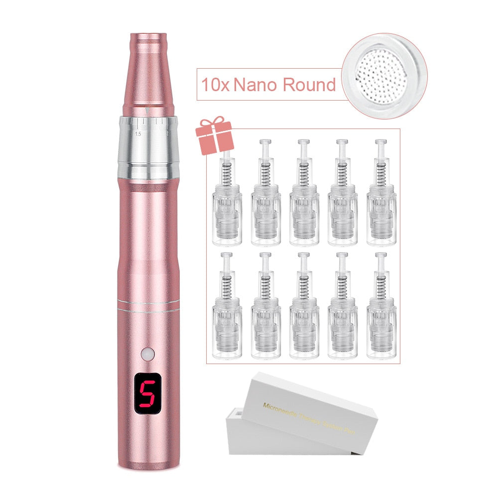 Máquina profesional de microagujas con cartucho, inalámbrica, para Derma MTS Pen, kit de belleza para el cuidado de la piel.
