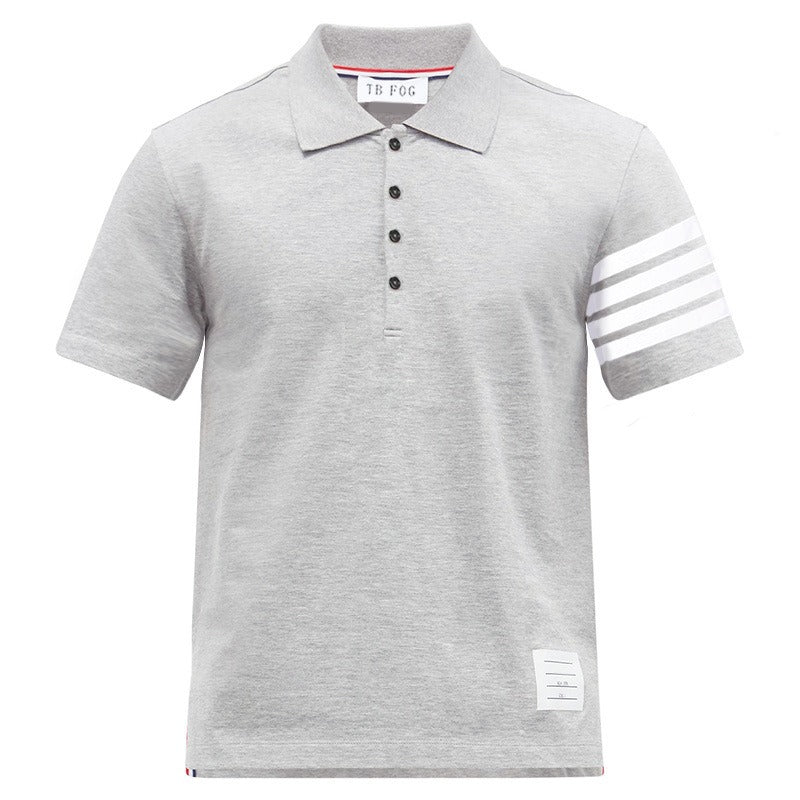 Polo de algodón a rayas, moderna camiseta informal para hombre, con solapa y manga corta.