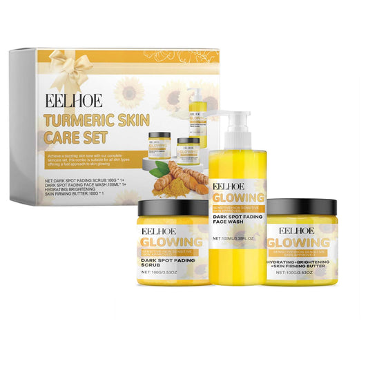 Set de cuidado de la piel con cúrcuma, limpiador hidratante y refrescante, control de grasa, líneas sutiles, set de limpieza nutritivo