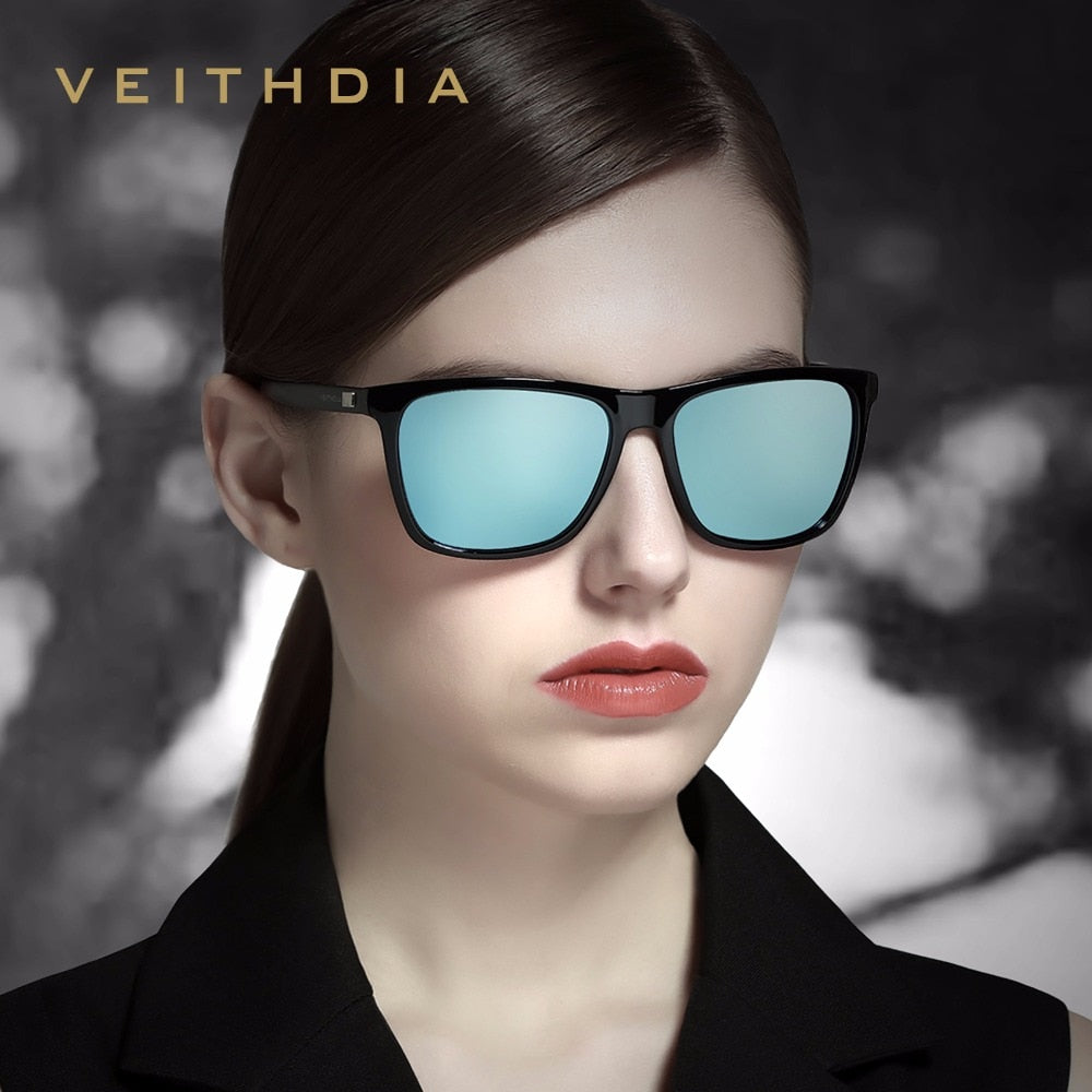 Gafas de sol unisex VEITHDIA de aluminio retro con lentes polarizadas TR90, accesorios vintage para hombre y mujer, 6108