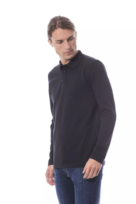 Verri Black Cotton Men Polo Shirt Long Sleeve