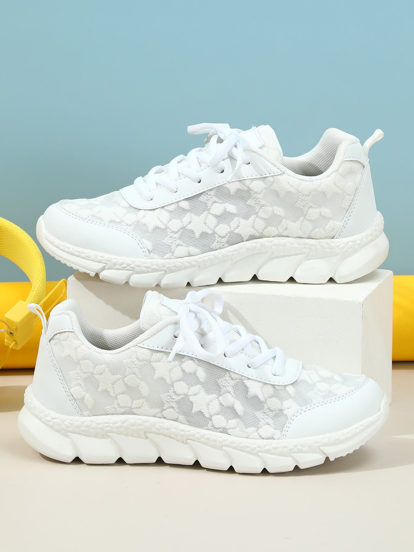 Zapatillas blancas transpirables, ligeras, casuales, deportivas para mujer