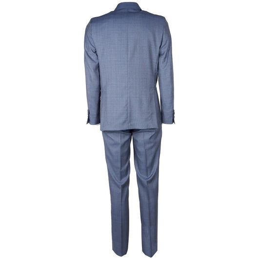 Made in Italy Blue Wool Men Suit Jacket Trouser Combo
