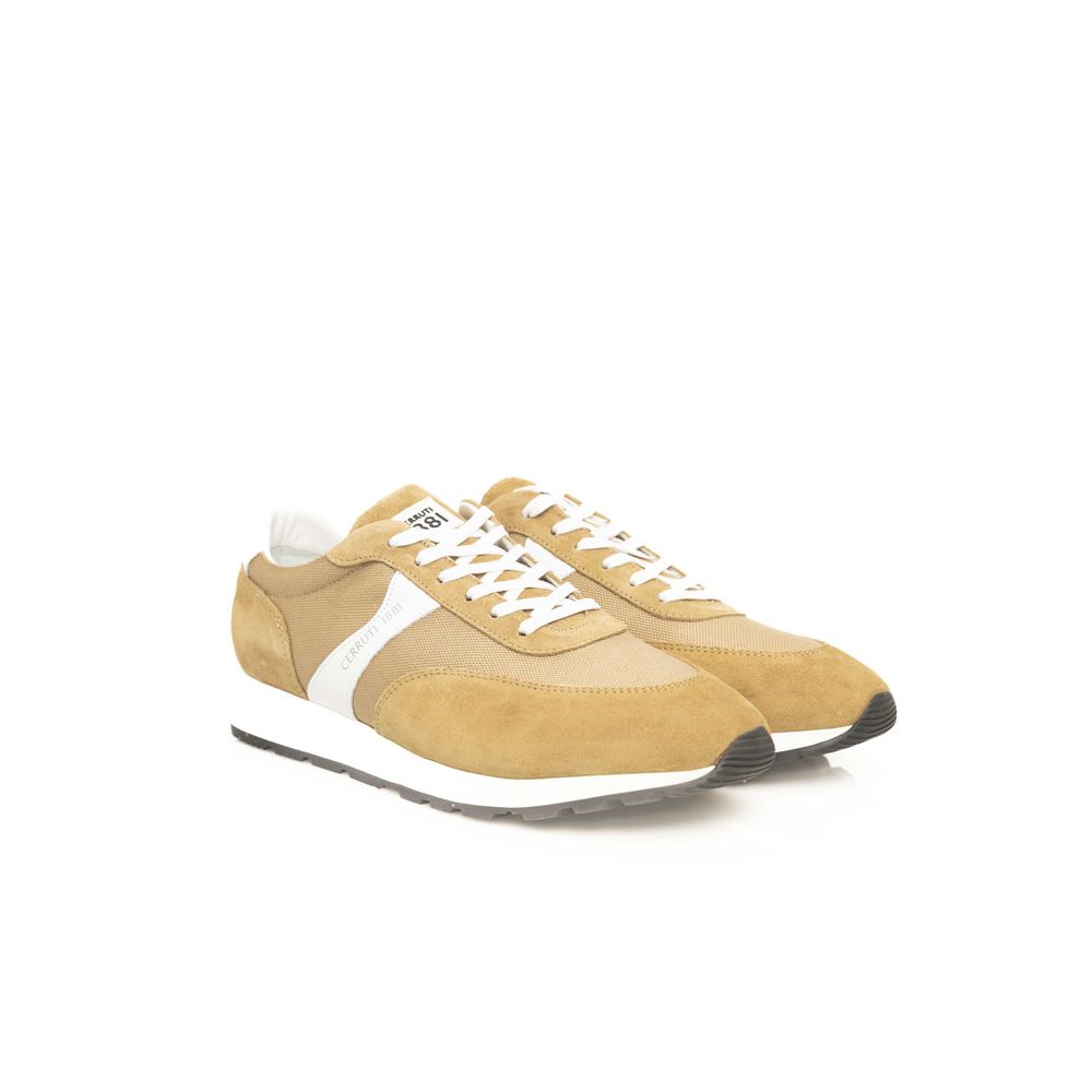 Cerruti 1881 Beige Calfskin Men Sneaker