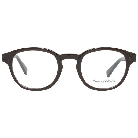 Ermenegildo Zegna Brown Men Glasses Frame
