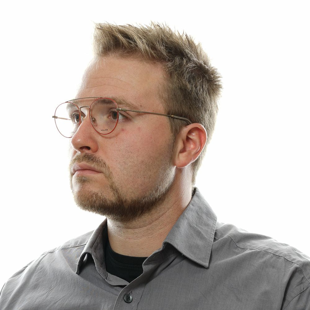 Police Red Men Glasses Frame