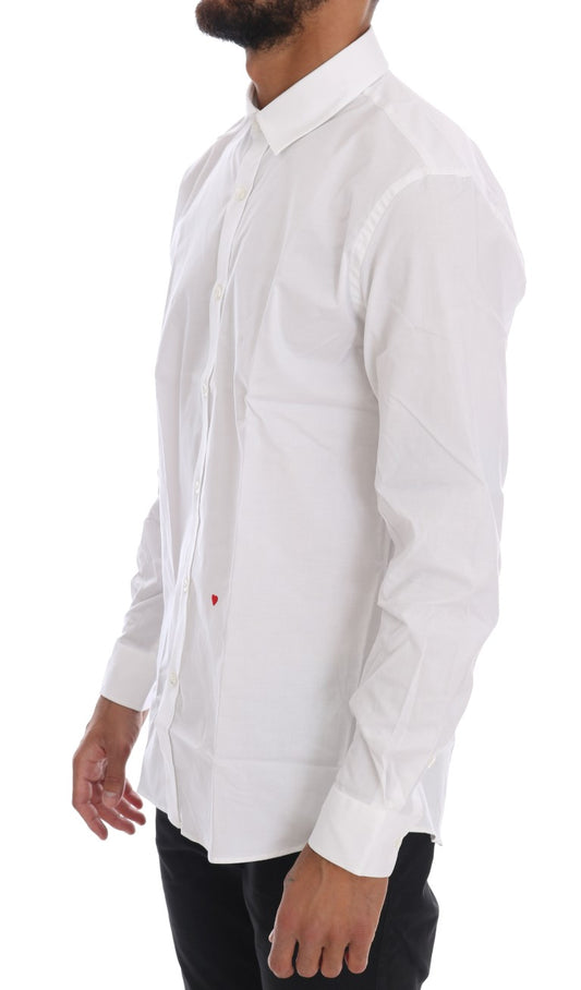 Moschino White Cotton Stretch Slim Fit Dress Shirt