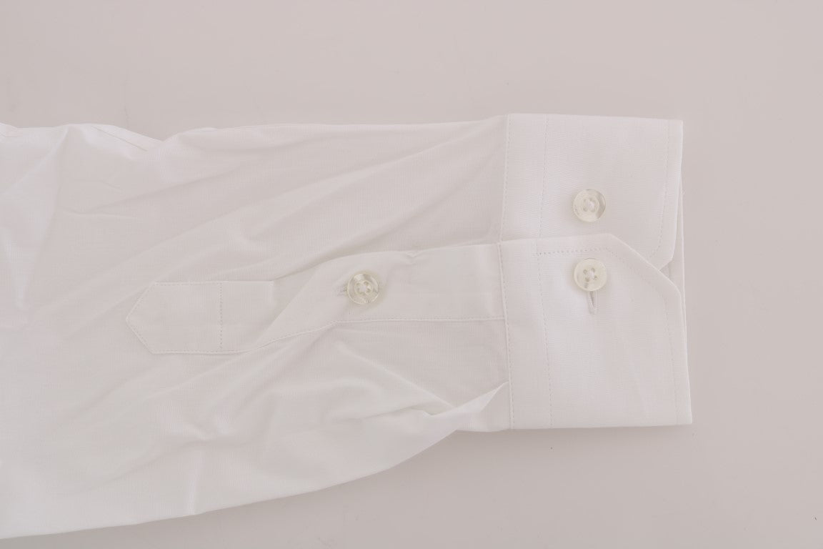 Moschino White Cotton Stretch Slim Fit Dress Shirt
