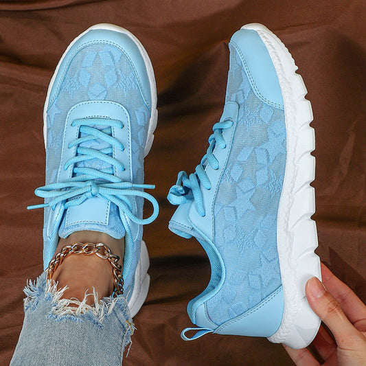 Zapatillas blancas transpirables, ligeras, casuales, deportivas para mujer