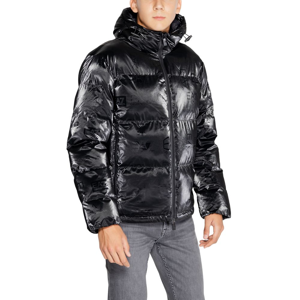 EA7 Emporio Armani Black Polyester Jackets & Coat