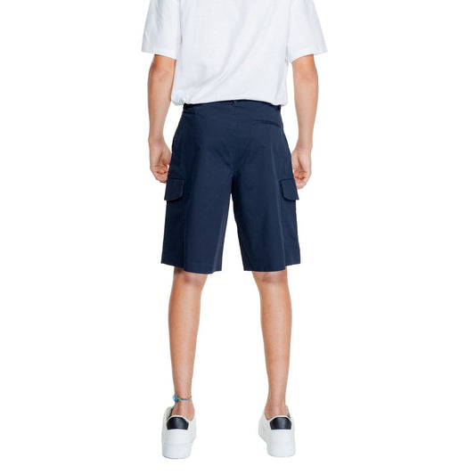 Armani Exchange Blue Cotton Bermuda