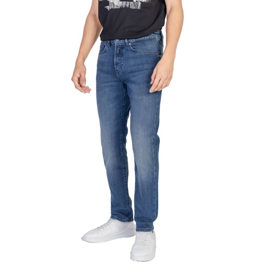 Hugo Boss Blue Cotton Relaxed Fit Jean