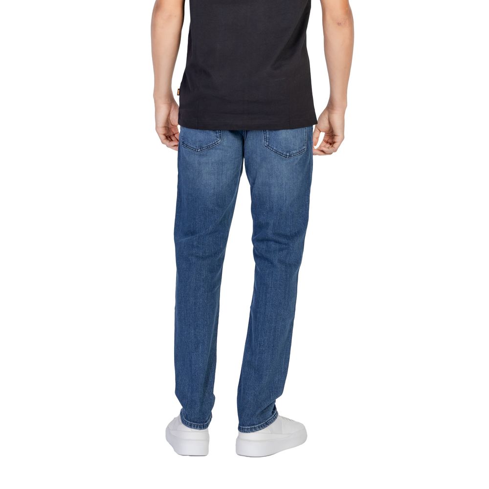 Hugo Boss Blue Cotton Relaxed Fit Jean