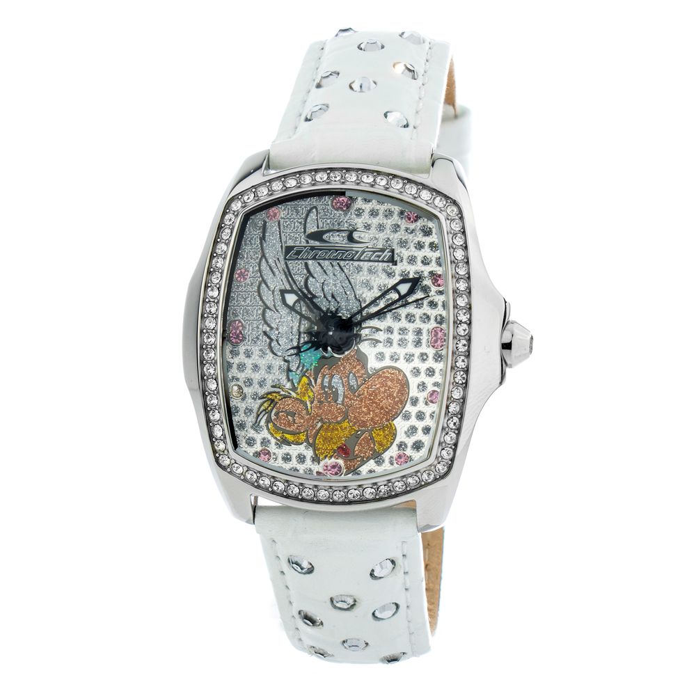 Chronotech White Leather Watch