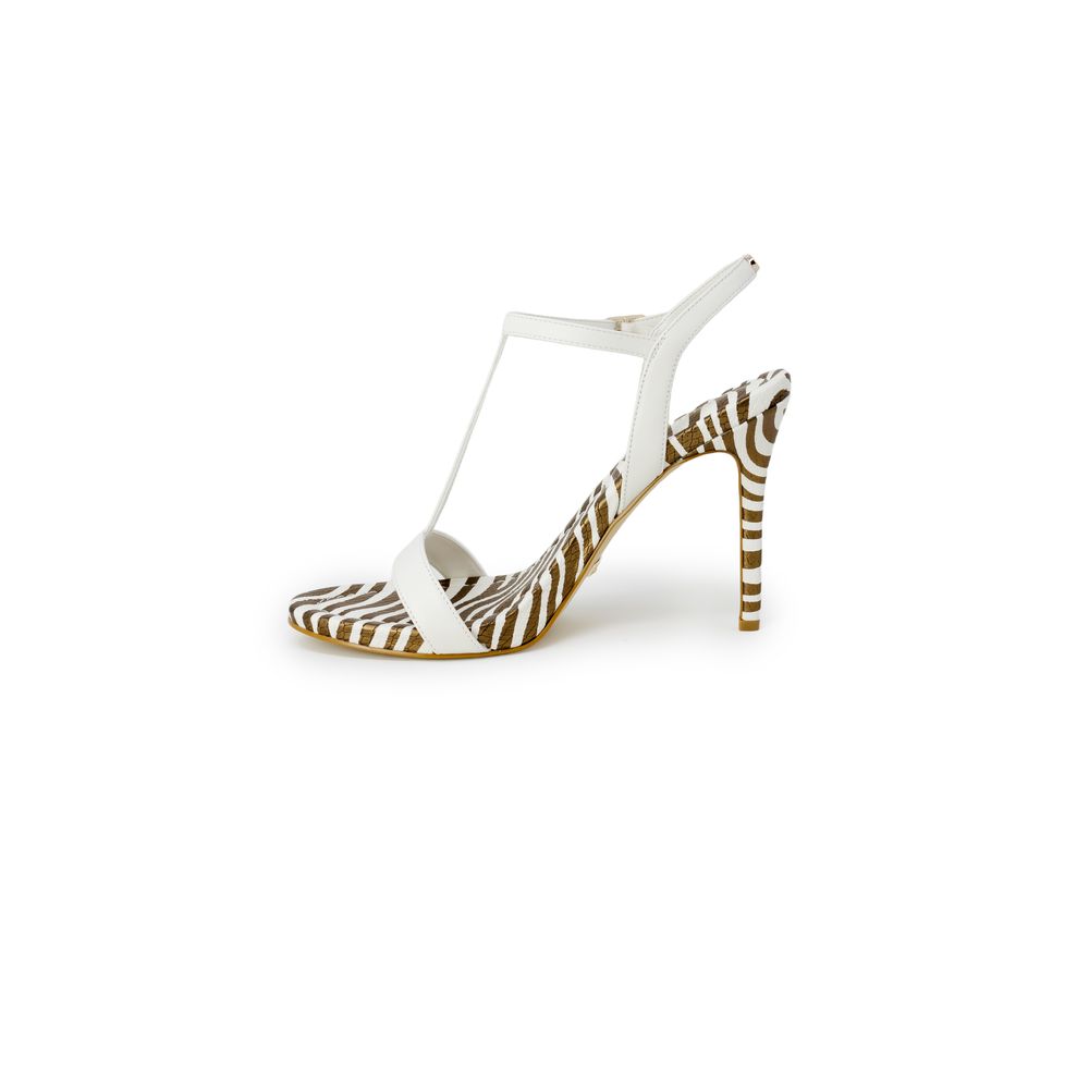 Guess White Leather Sandal