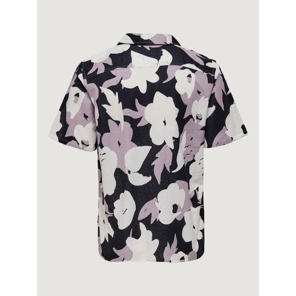 Only & Sons Purple Linen Shortsleeve