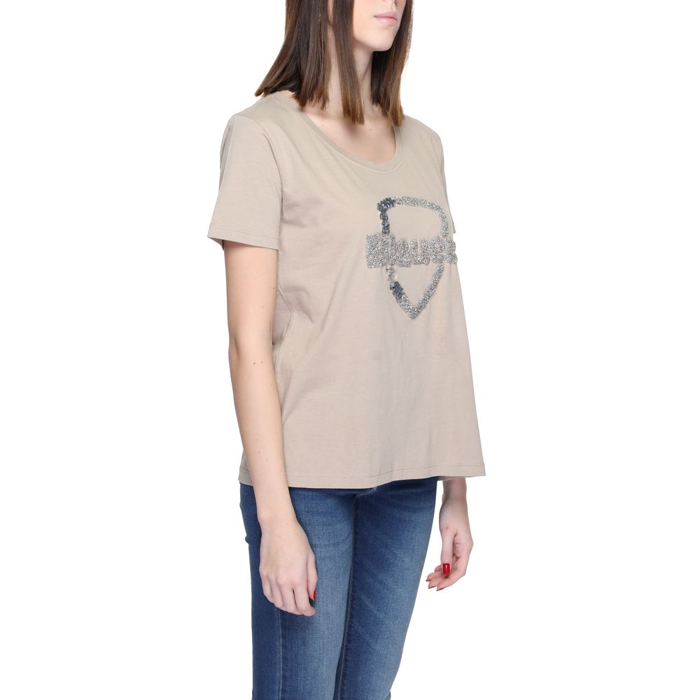 Blauer Beige Cotton T-Shirt