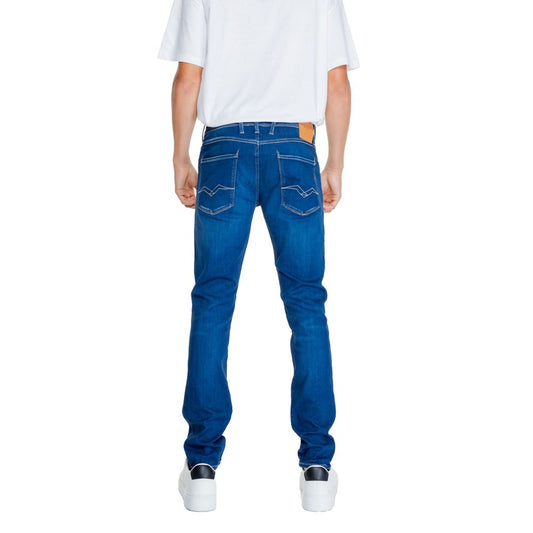 Replay Blue Cotton Relaxed Fit Jean