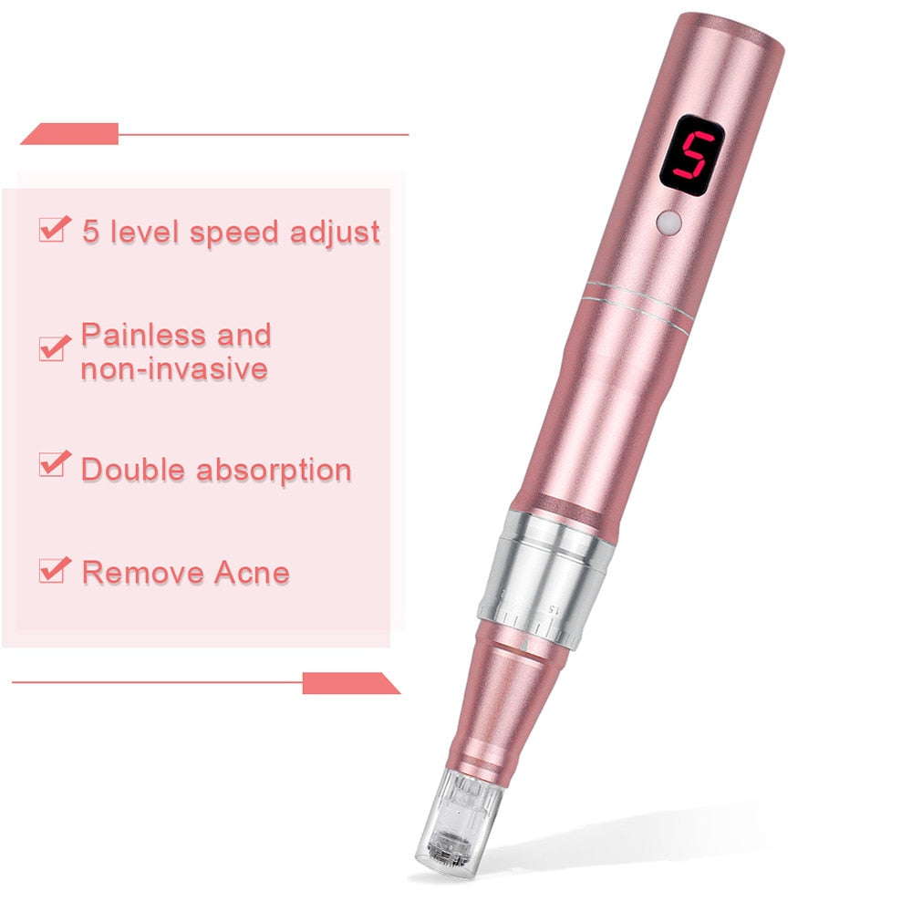 Máquina profesional de microagujas con cartucho, inalámbrica, para Derma MTS Pen, kit de belleza para el cuidado de la piel.