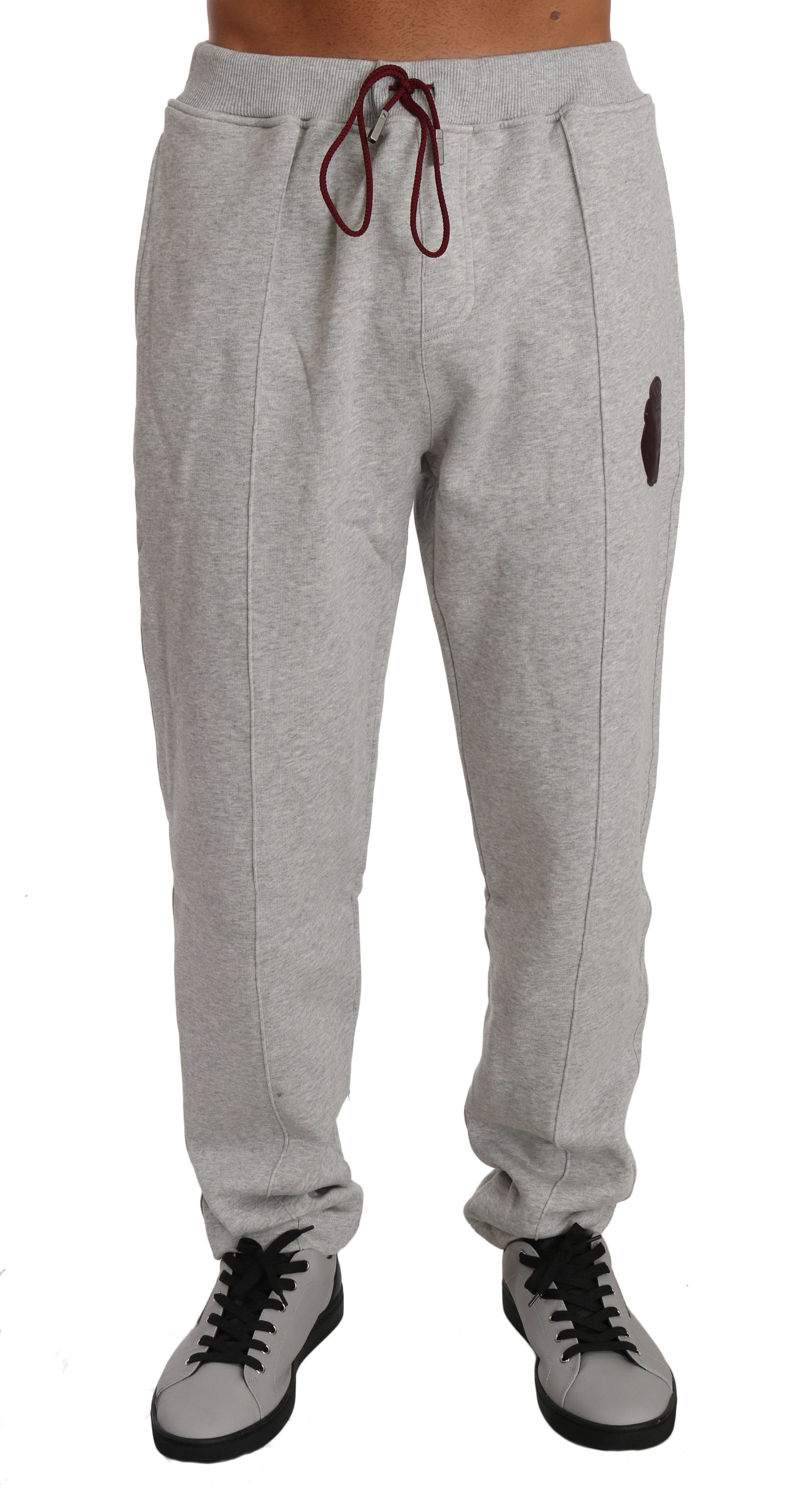 Billionaire Italian Couture Gray Cotton Sweater Pants Tracksuit