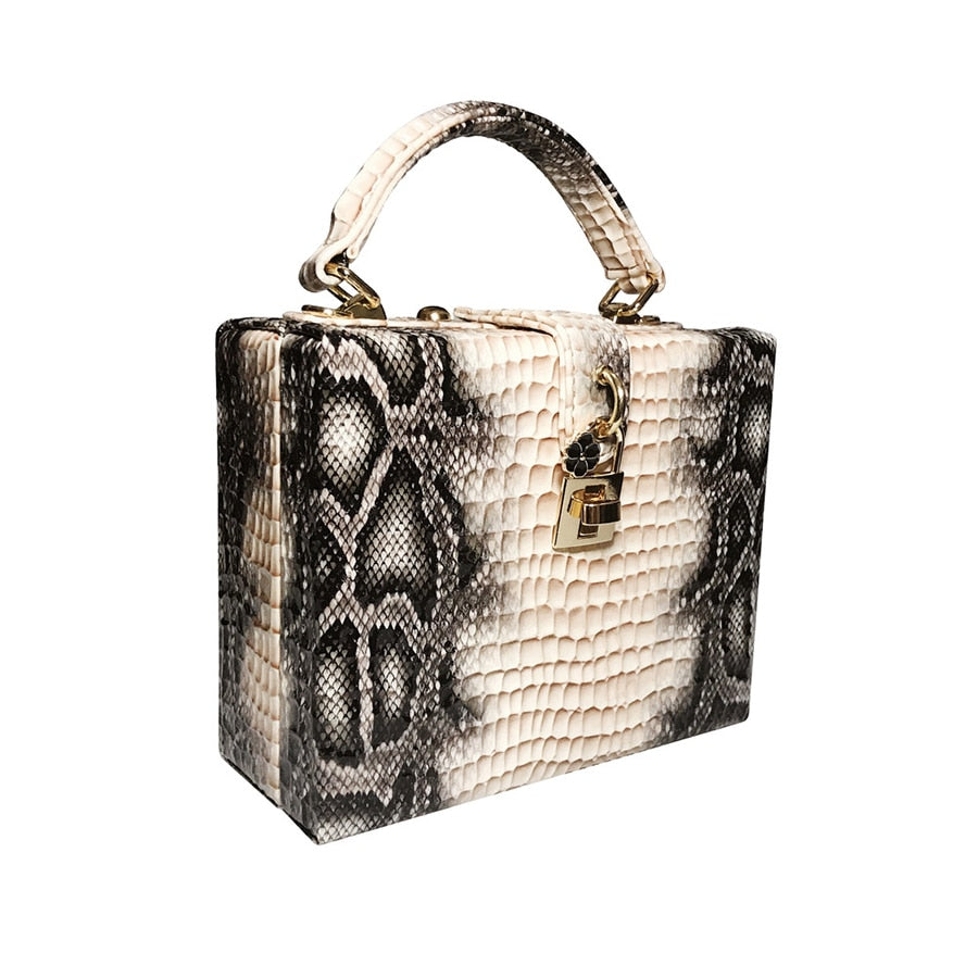 Bolso de mano con estampado de serpiente para mujer