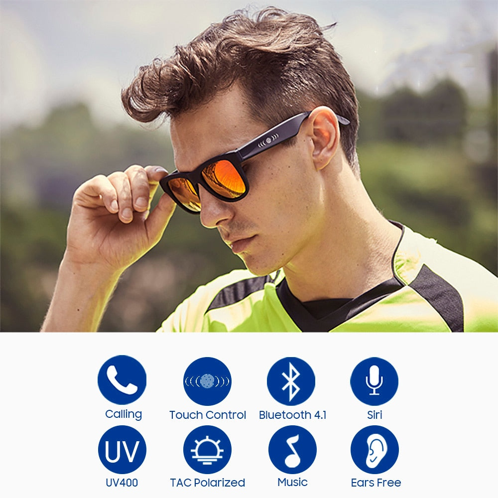 Gafas de sol VIVIBEE de conducción ósea con música Zungle 2019, inteligentes con Bluetooth para hombre y mujer, con audio polarizado