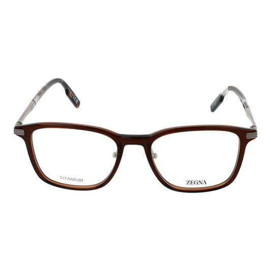 Ermenegildo Zegna Brown Men Glasses Frame