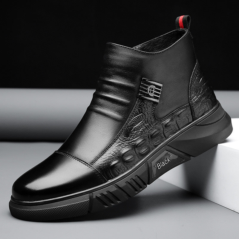 Botas de cuero para hombre, estilo Martin/Chelsea de moda, estilo británico