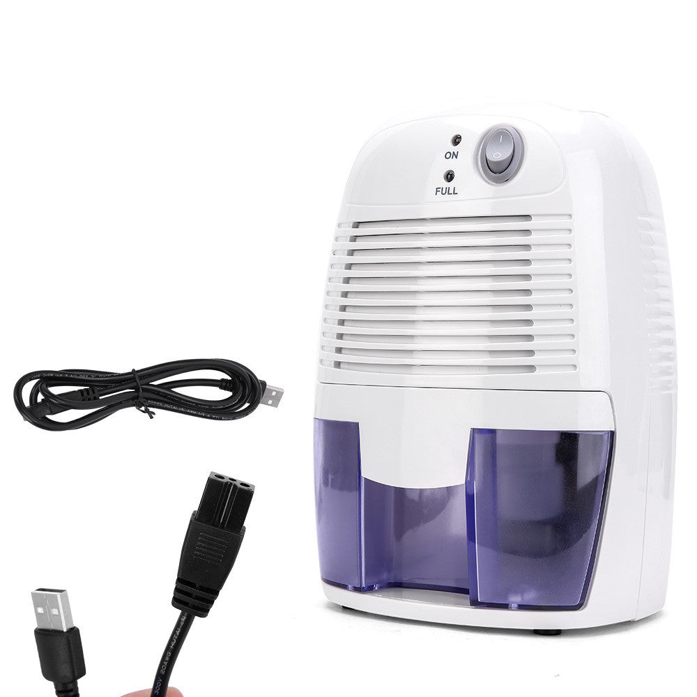 Mini deshumidificador de 9 V/USB, pequeño, silencioso, blanco, para uso doméstico.