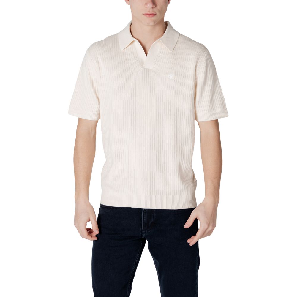 Calvin Klein Jeans Cream Cotton T-Shirt