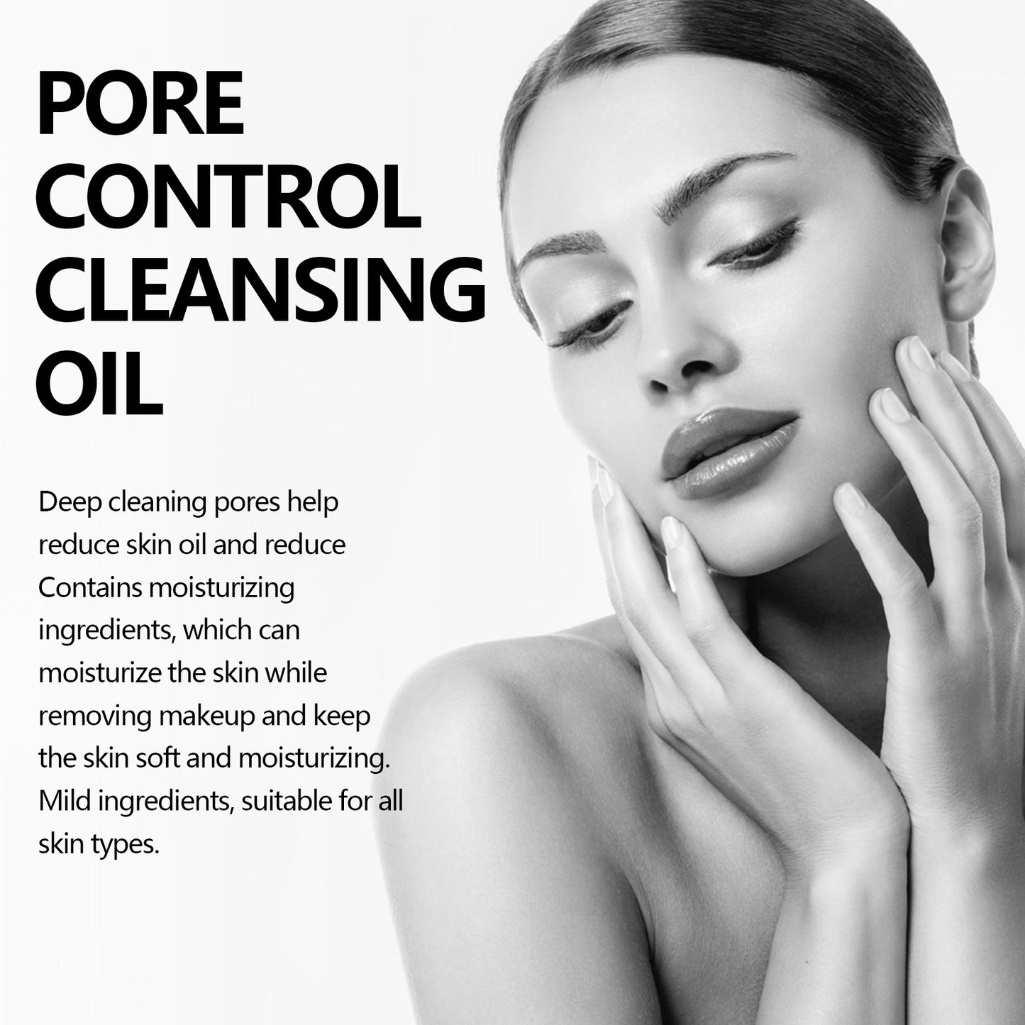 Aceite limpiador para el control de poros, limpia el maquillaje, cuida la piel, limpia los poros.