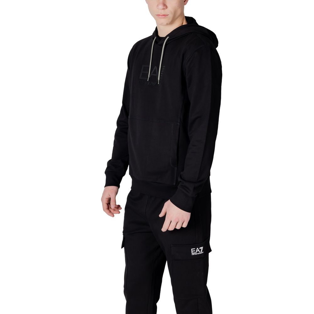 EA7 Emporio Armani Black Cotton Sweater