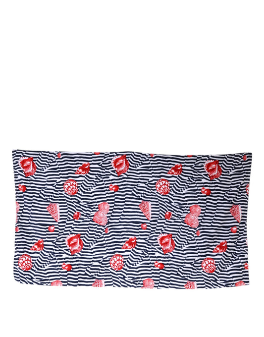 Dolce & Gabbana Multicolor Stripes Seashells Beach Towel