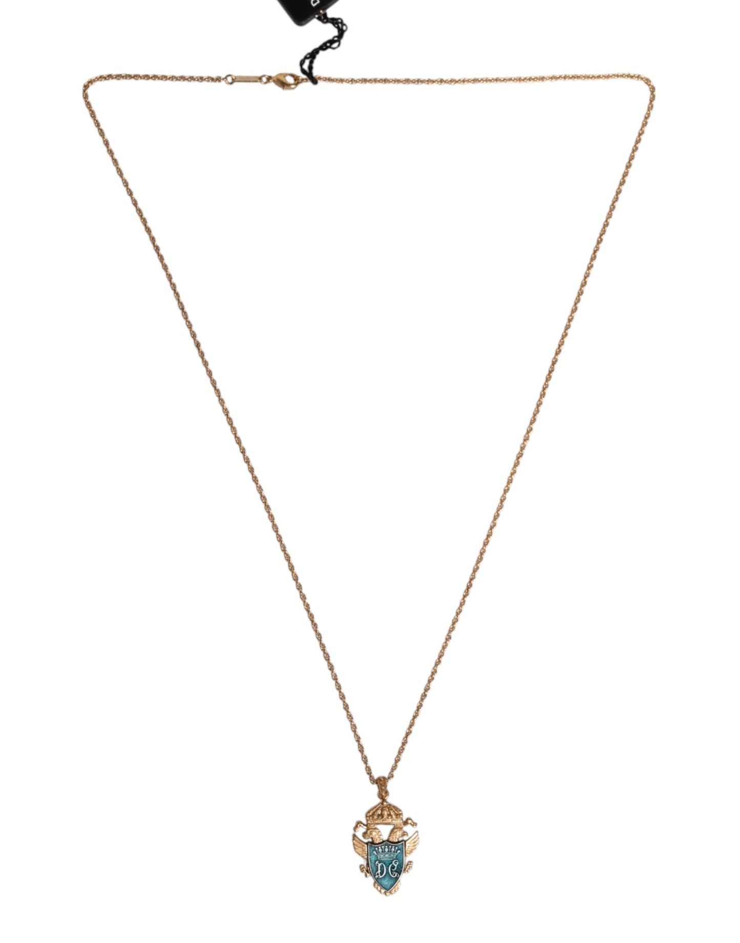 Dolce & Gabbana Gold Tone Chain Brass Statement Sicily Pendant Necklace