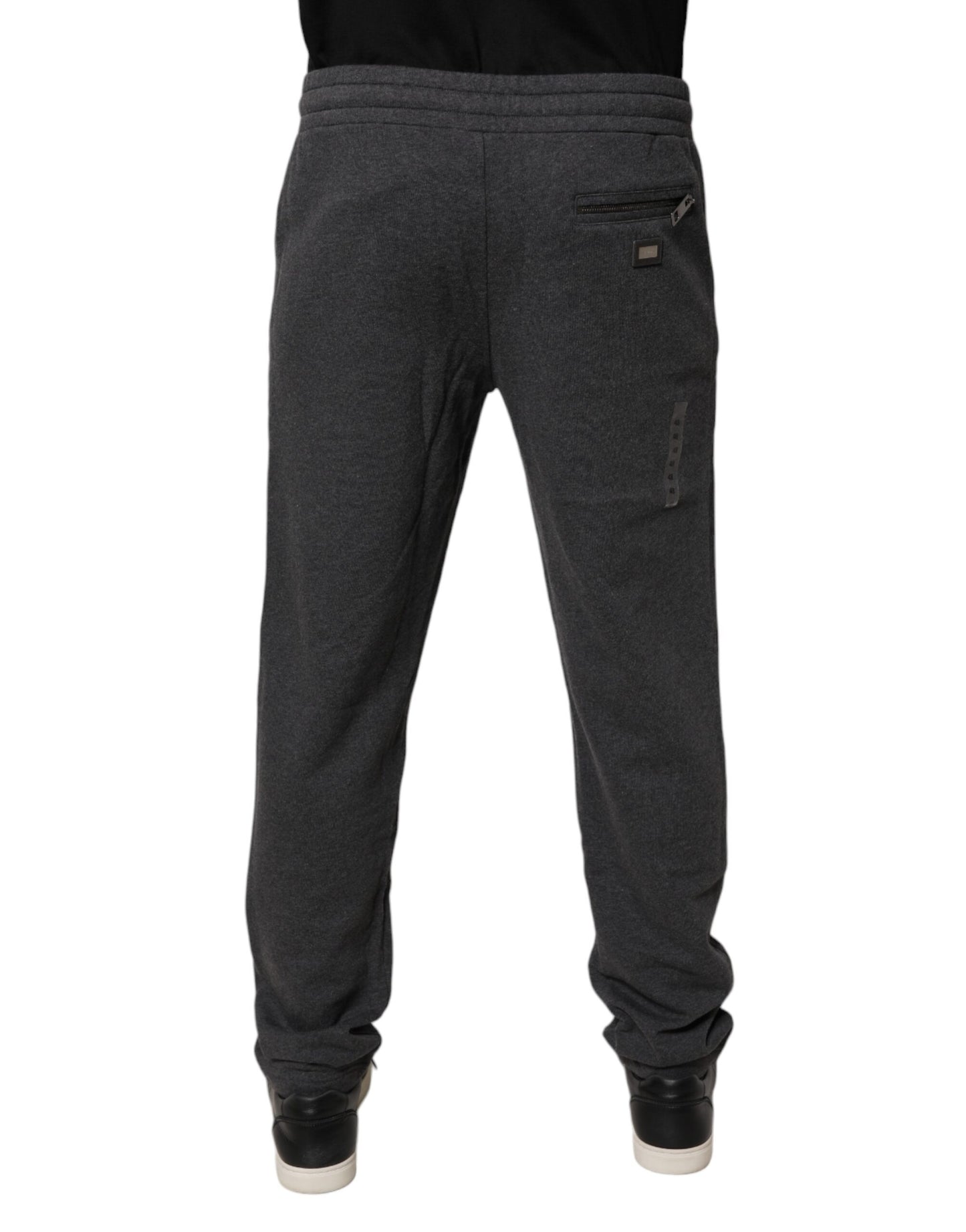 Dolce & Gabbana Dark Gray Cotton Men Jogger Sweatpants Pants