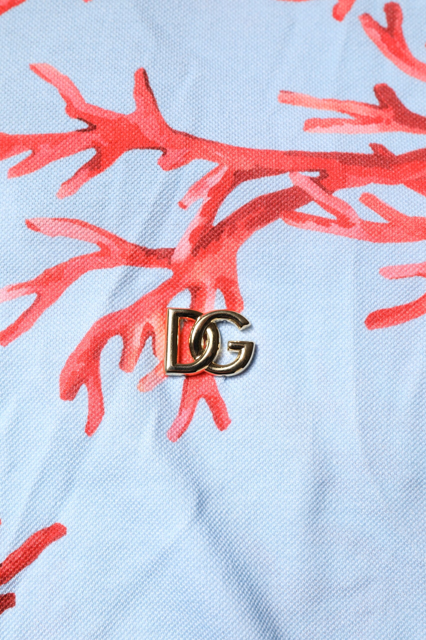 Dolce & Gabbana Light Blue Coral Cotton Polo Shirt T-shirt