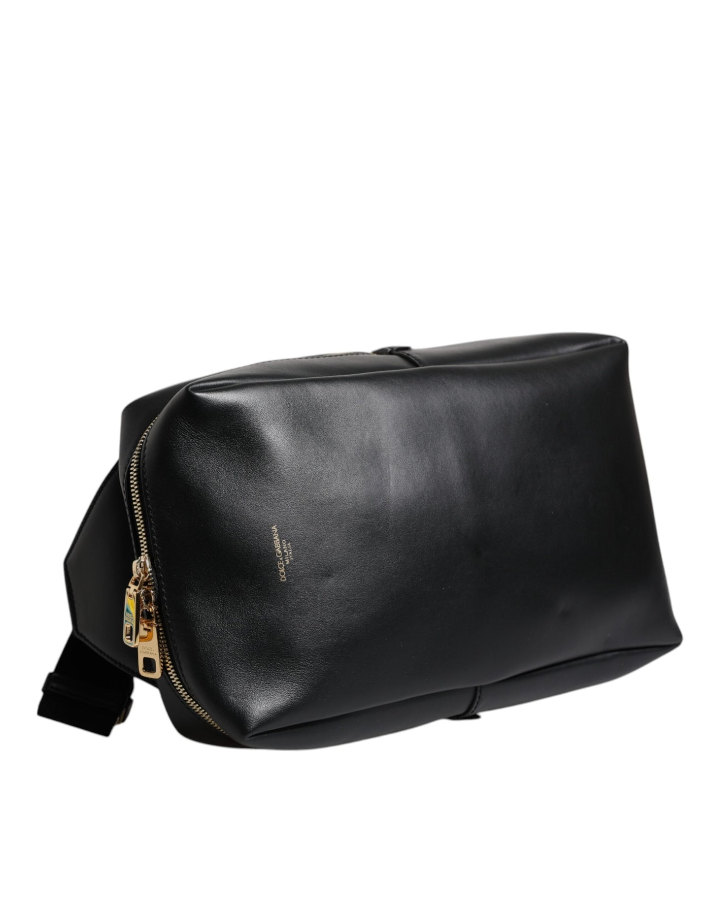 Dolce & Gabbana Black Logo Leather Belt Waist Shoulder Men Crossbody Bag